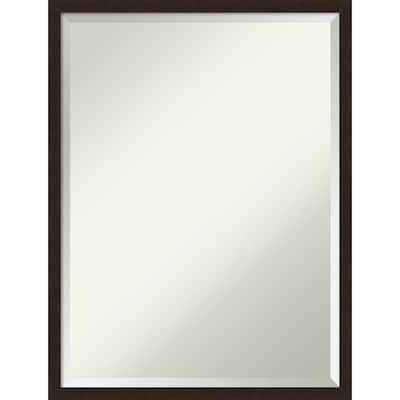 Beveled Wood Bathroom Wall Mirror - Carlisle Espresso Narrow Frame - Carlisle Espresso Narrow