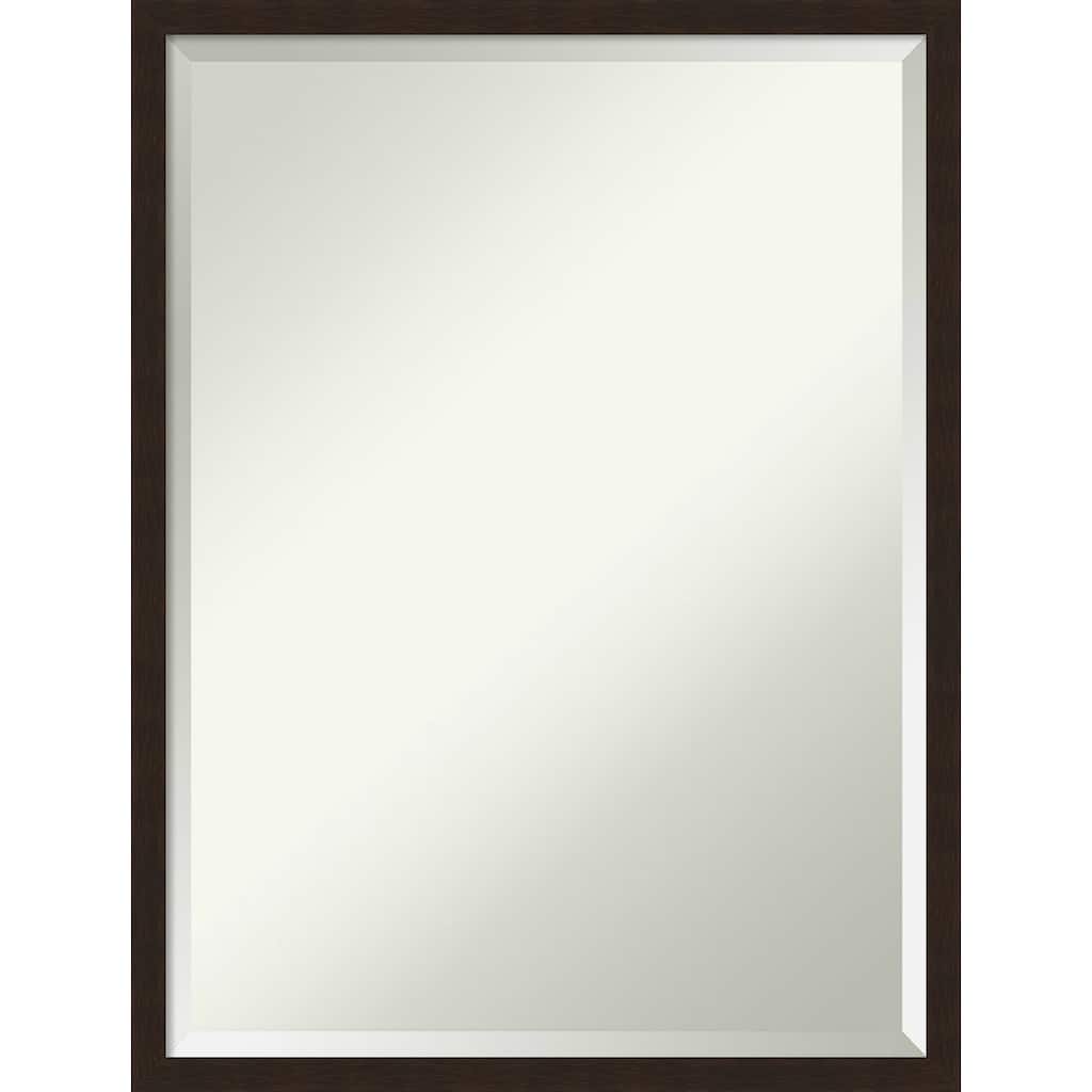 Beveled Wood Bathroom Wall Mirror - Carlisle Espresso Narrow Frame - Carlisle Espresso Narrow