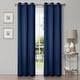 preview thumbnail 48 of 191, Classic Modern Solid Blackout Curtain Set by Miranda Haus 2PC- 42" X 96" - Navy Blue