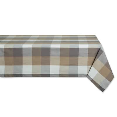 Check Square Tablecloth - 52" - Beige and Gray
