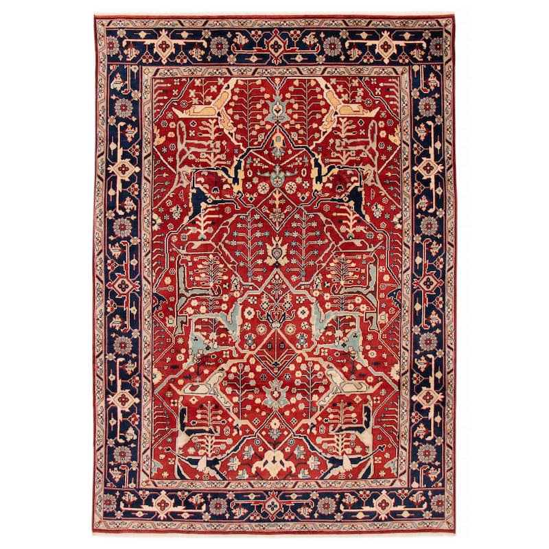 ECARPETGALLERY Hand-knotted Serapi Heritage Red Wool Rug - 8' 10" x 11' 8"