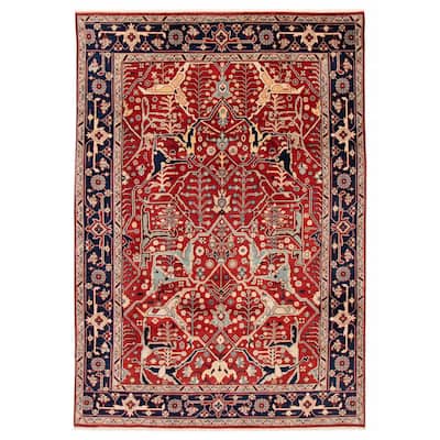 ECARPETGALLERY Hand-knotted Serapi Heritage Red Wool Rug - 8' 10" x 11' 8"