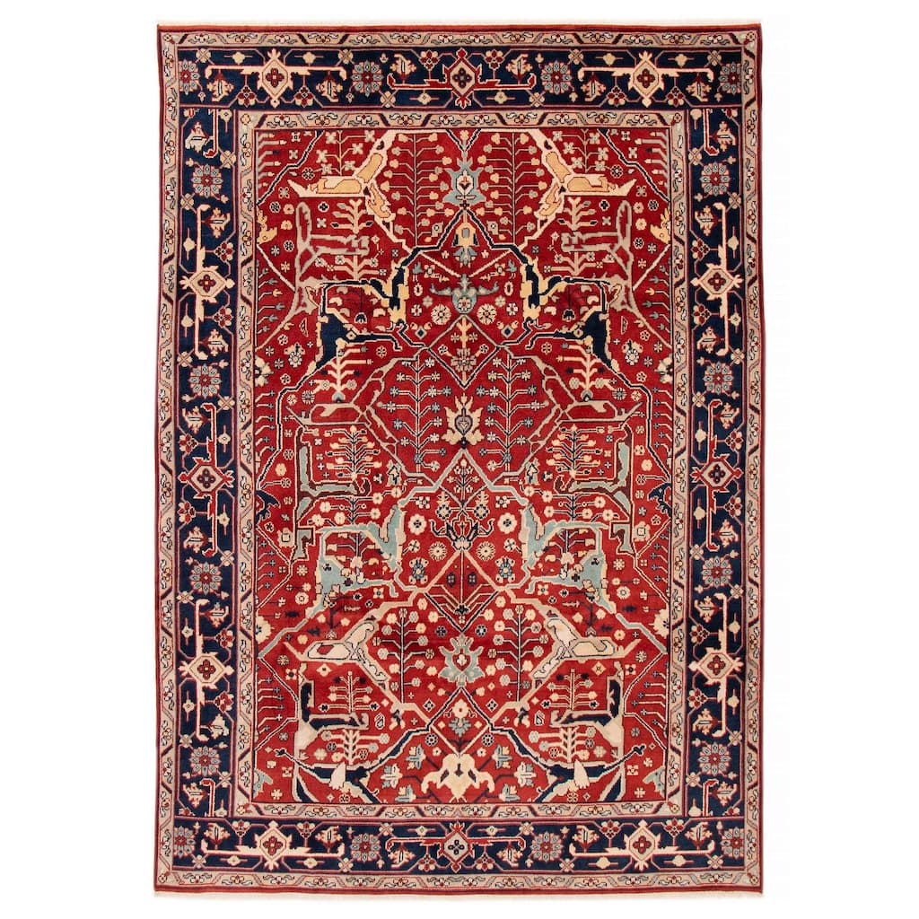 ECARPETGALLERY Hand-knotted Serapi Heritage Red Wool Rug - 8' 10" x 11' 8"