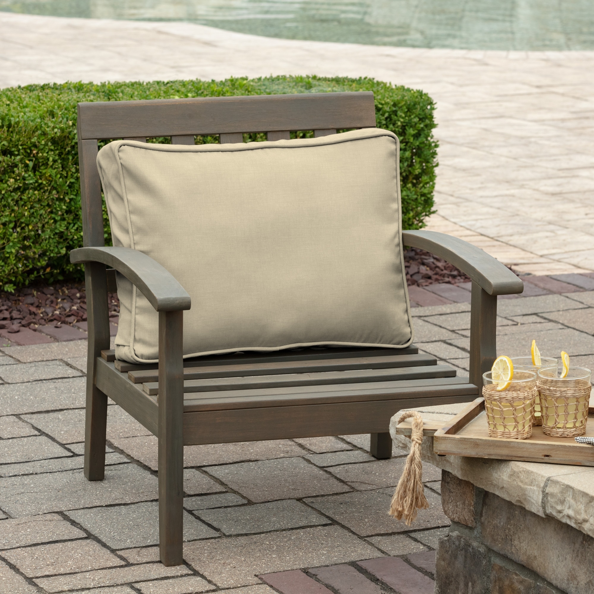 Leala Texture Deep Seat Outdoor Cushion Set Moss - Arden Selections