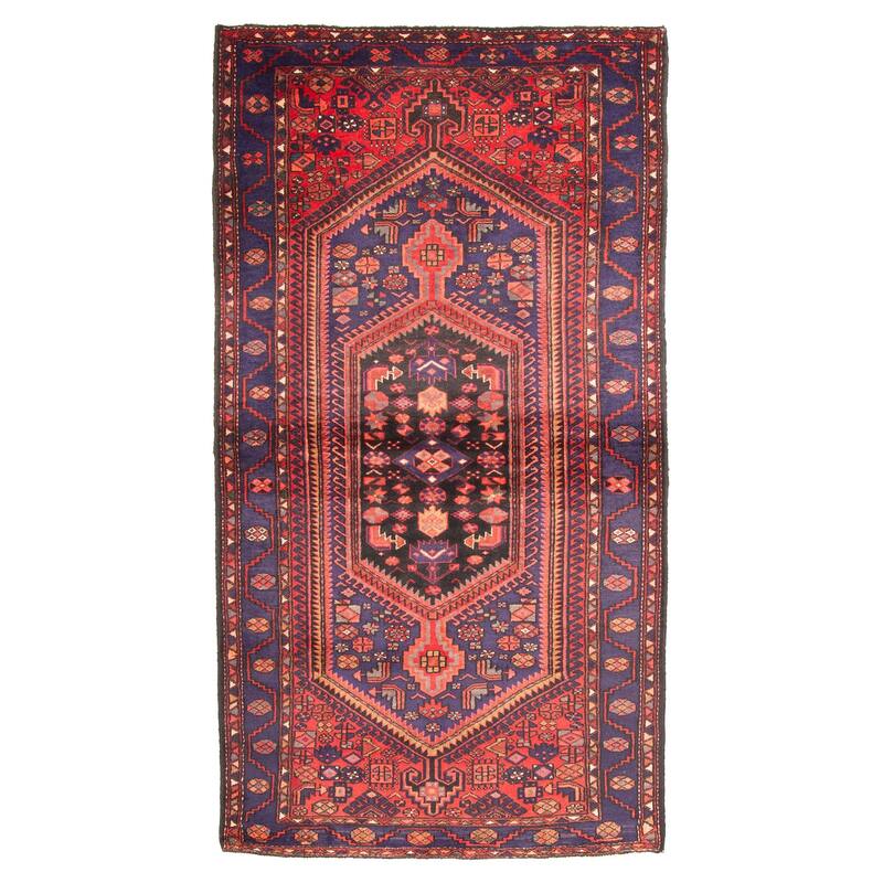 ECARPETGALLERY Hand-knotted Anadol Dark Navy Wool Rug - 4'0 x 7'6