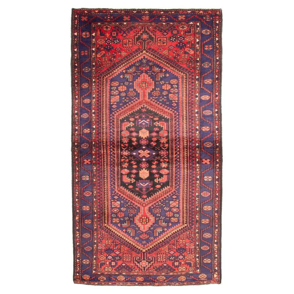 ECARPETGALLERY Hand-knotted Anadol Dark Navy Wool Rug - 4'0 x 7'6