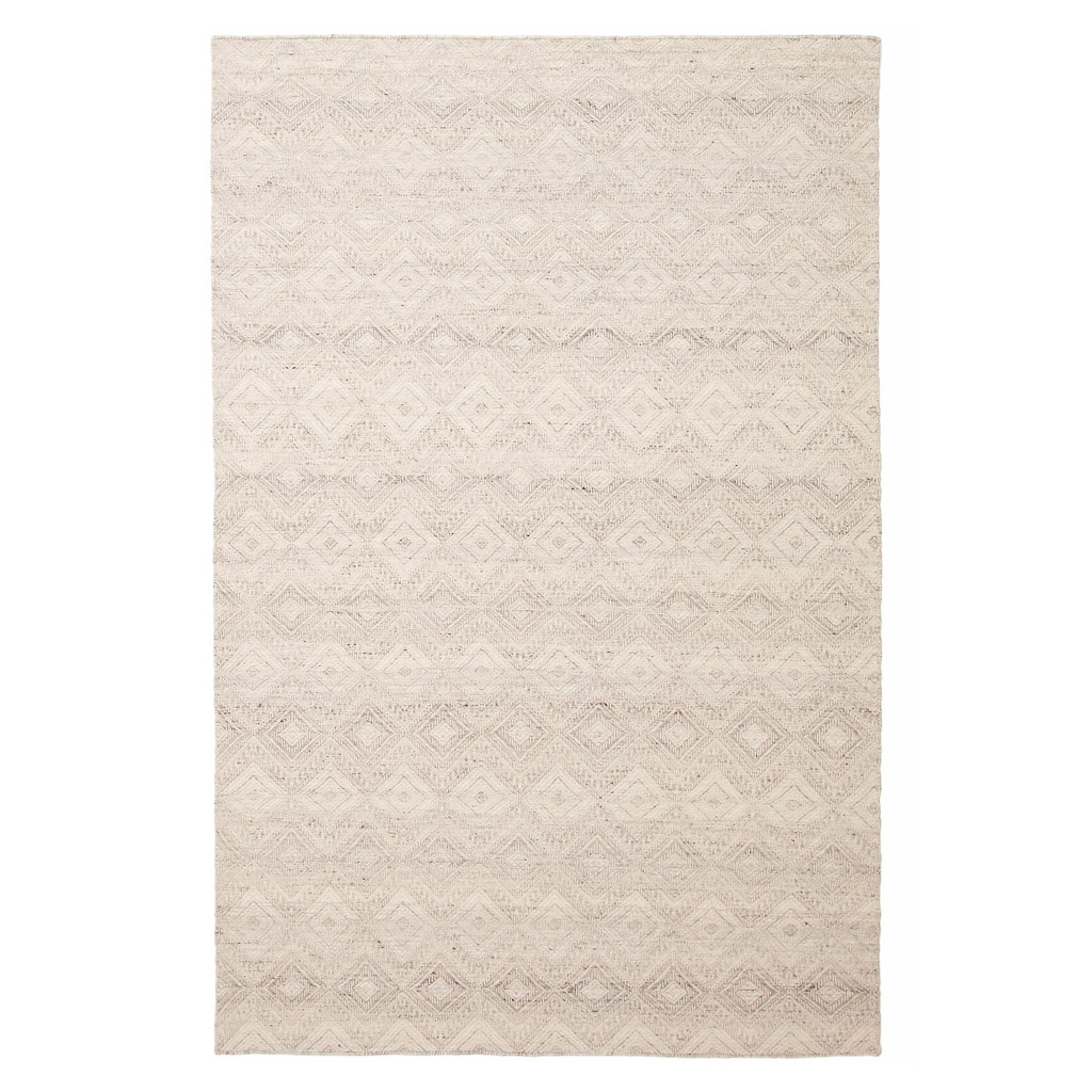 ECARPETGALLERY Hand Tufted Timeless Cream Wool Rug - 5'3 x 7'11