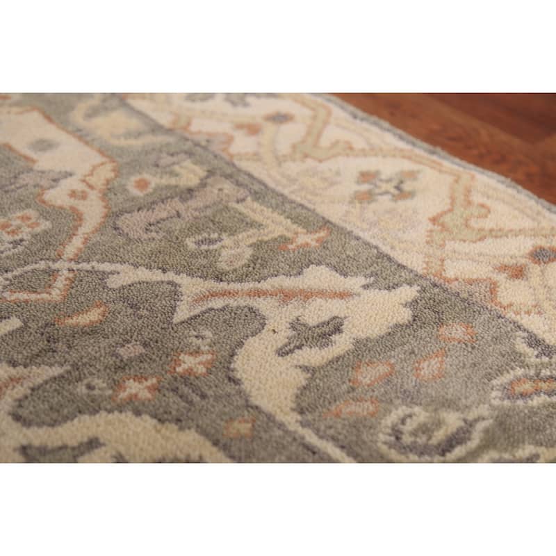 All-Over Oushak Oriental Runner Rug Handmade Wool Carpet - 2'8" x 11'6"