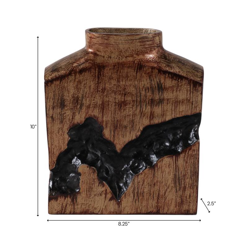 Artistic Table Vase with Fractured Finish for Home Decor