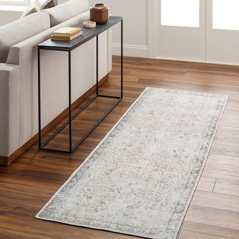Carleigh Traditional Washable Area Rug - 2' 7" x 7' 10" - Taupe - Runner