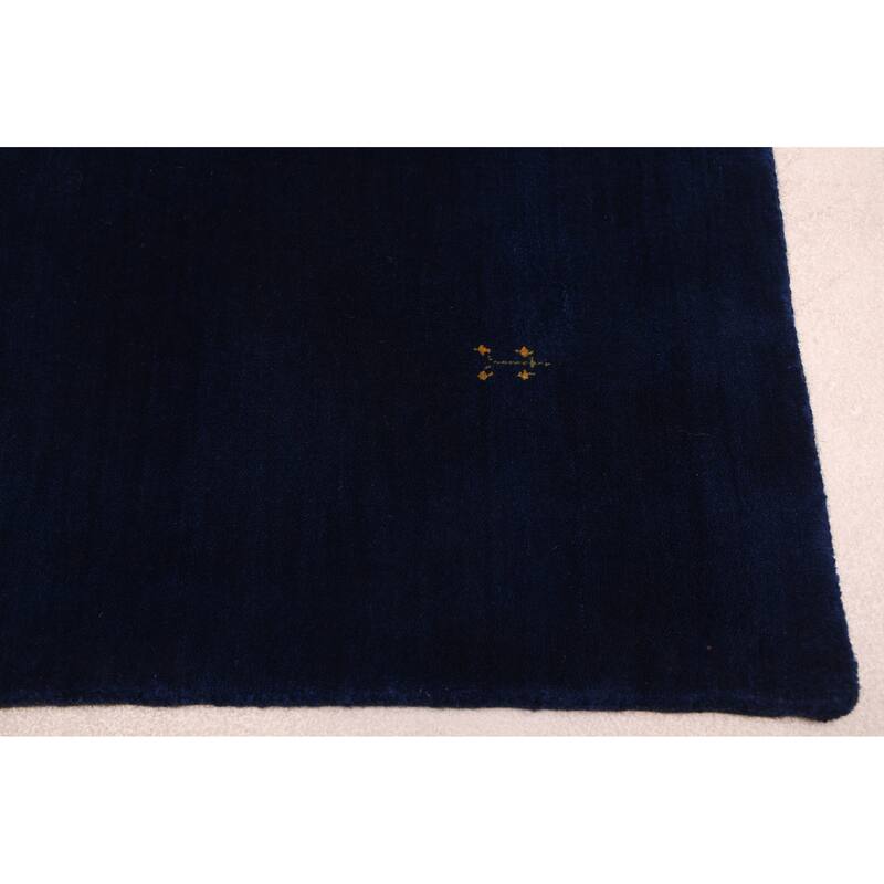 ECARPETGALLERY Hand Loomed Kashkuli Gabbeh Navy Wool Rug - 5'3 x 7'7