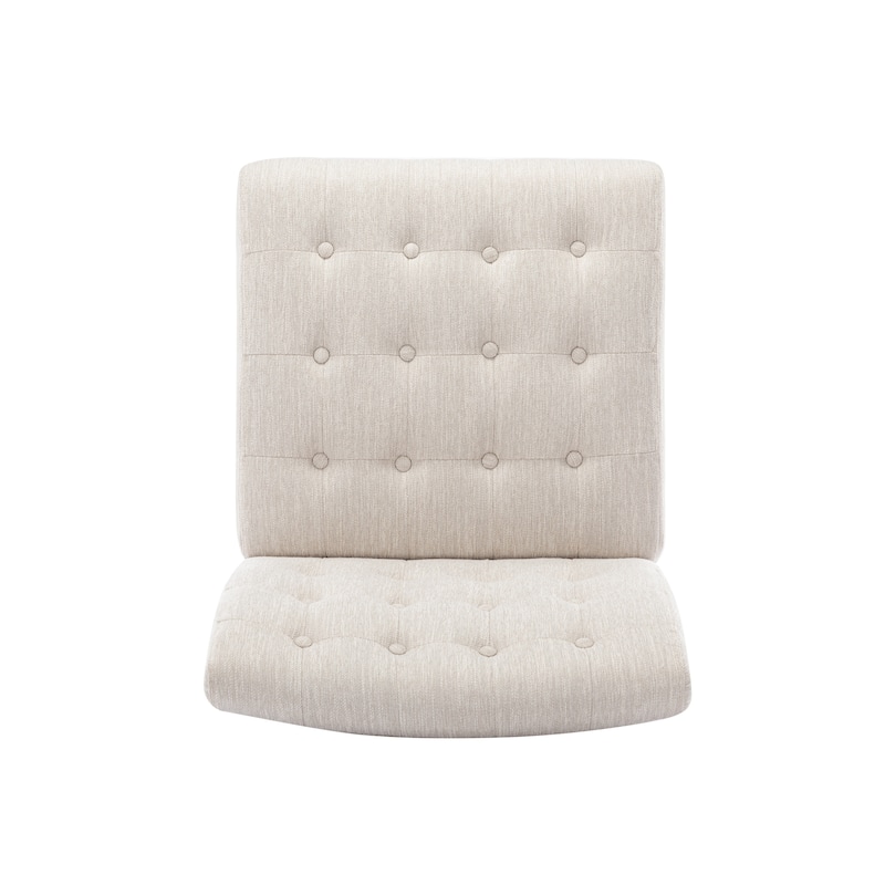 Beige 23" Button Tufted Accent Chairs (Set of 2)