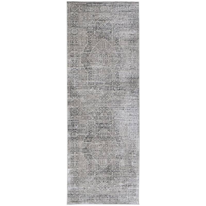 Woqis Power Loomed Distressed Floral Traditional Non Skid Durable Area Rug By HomeRoots - 8' Runner