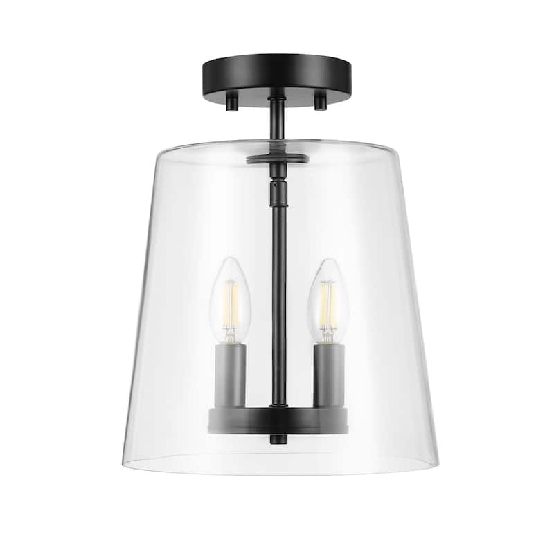 Globe Electric 91005476 Dorothy 2 Light 10" Wide Semi-Flush Ceiling - Matte Black
