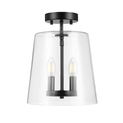 Globe Electric 91005476 Dorothy 2 Light 10" Wide Semi-Flush Ceiling
