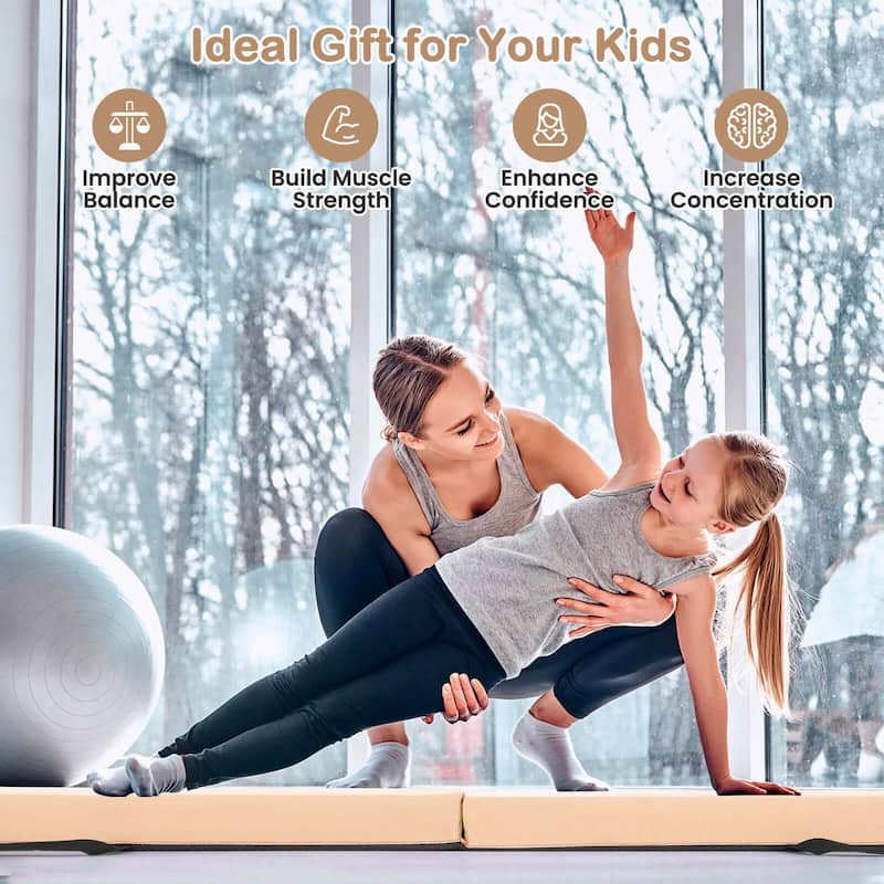 Costway 7 FT Folding Balance Beam Foam Floor Gymnastic Beam with - See Details