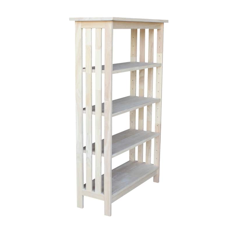 Unfinished Hardwood 3-shelf Mission Style Unit
