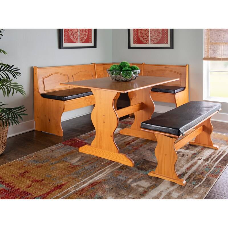 Linon Cupcini Brown Microfiber Cushions for Dining Nook