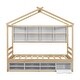 preview thumbnail 6 of 32, House Bed with Shelves,Roof Frame and Under Bed Storage Unit,Twin/Full Size