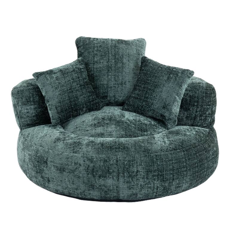 Chenille Lazy Sofa with Pillows