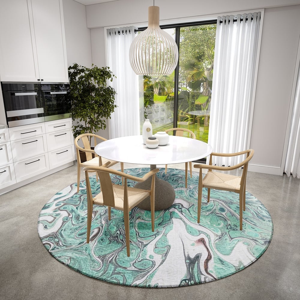 Indoor/ Outdoor Addison Karina Abstract Washable Area Rug