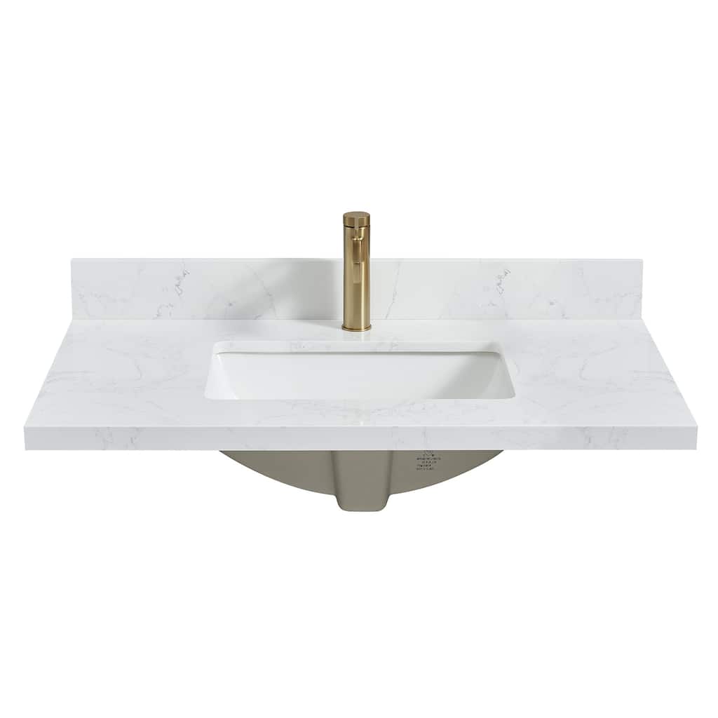 Miseno MVT-MALA37 Malaga 37" Stone Vanity Top with Backsplash and