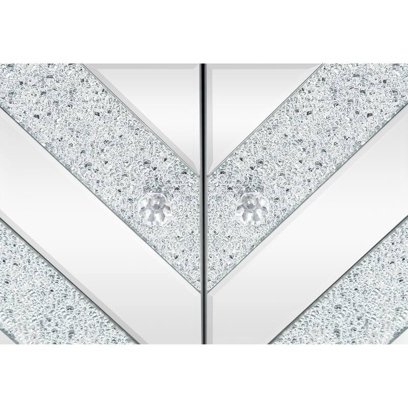 M Shape Design Storage Cabinet with Mirror Trim
