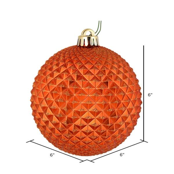 Vickerman Bola De Navidad Durian Con Purpurina 6" - Pack 4 Unidades (Plástico Iristable)