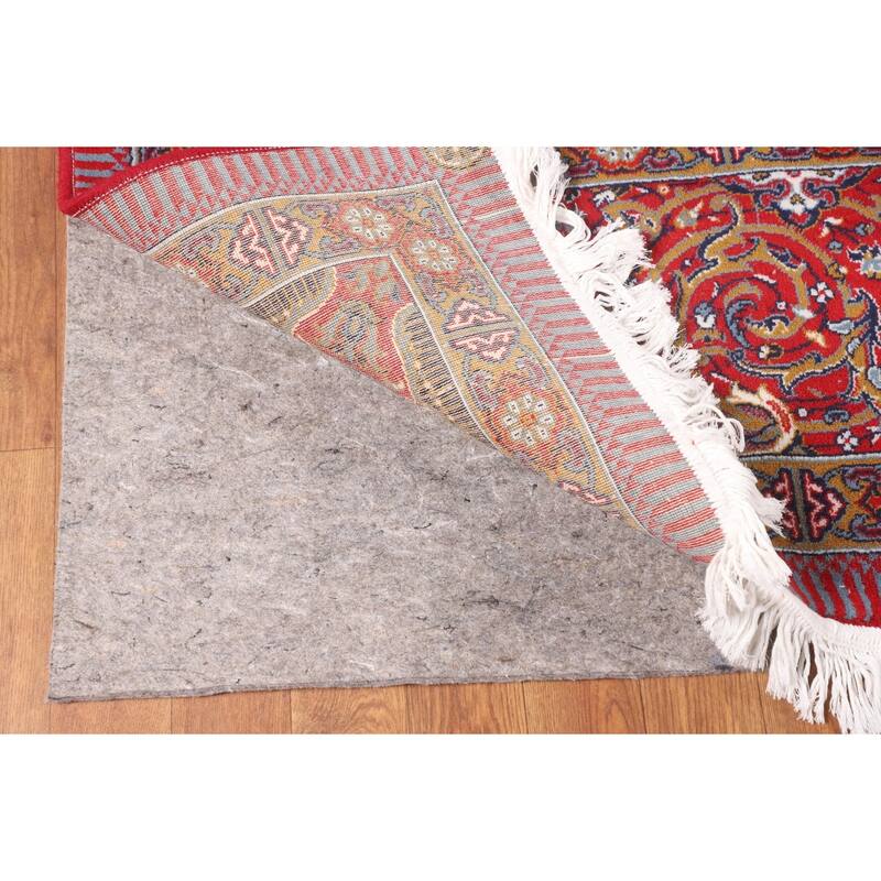 Red Pictorial Animals Kashan Turkish Area Rug Machine Made Carpet - 9'7" x 13'2"