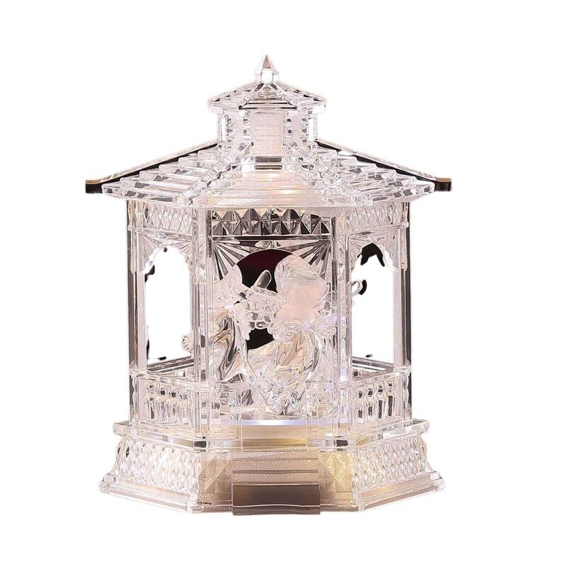 LED Lighted Gazebo with Baby Jesus and Cherubs Christmas Decoration - 7" - Set of 4