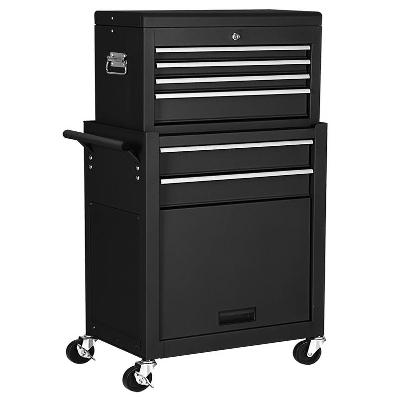 Costway 2 in 1 Rolling Cabinet Storage Chest Box Organizer w/ 6 - See Details - Black
