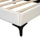 preview thumbnail 11 of 10, Beige Twin Size Upholstered Platform Bed with Cloud-Shaped Headboard