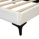 preview thumbnail 11 of 22, Twin Size Upholstered Platform Bed with Cloud-Shaped Headboard, Beige - Sturdy & Comfortable Design