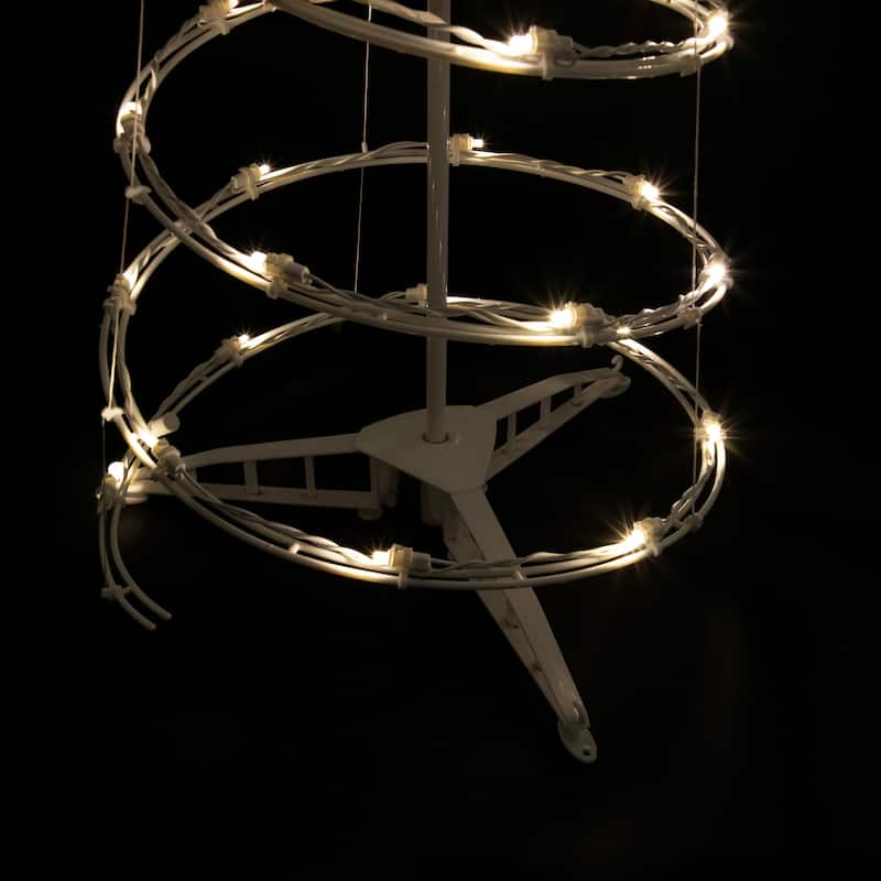 2 LED Warm White Outdoor Spiral Christmas Cone Trees 3', 4'