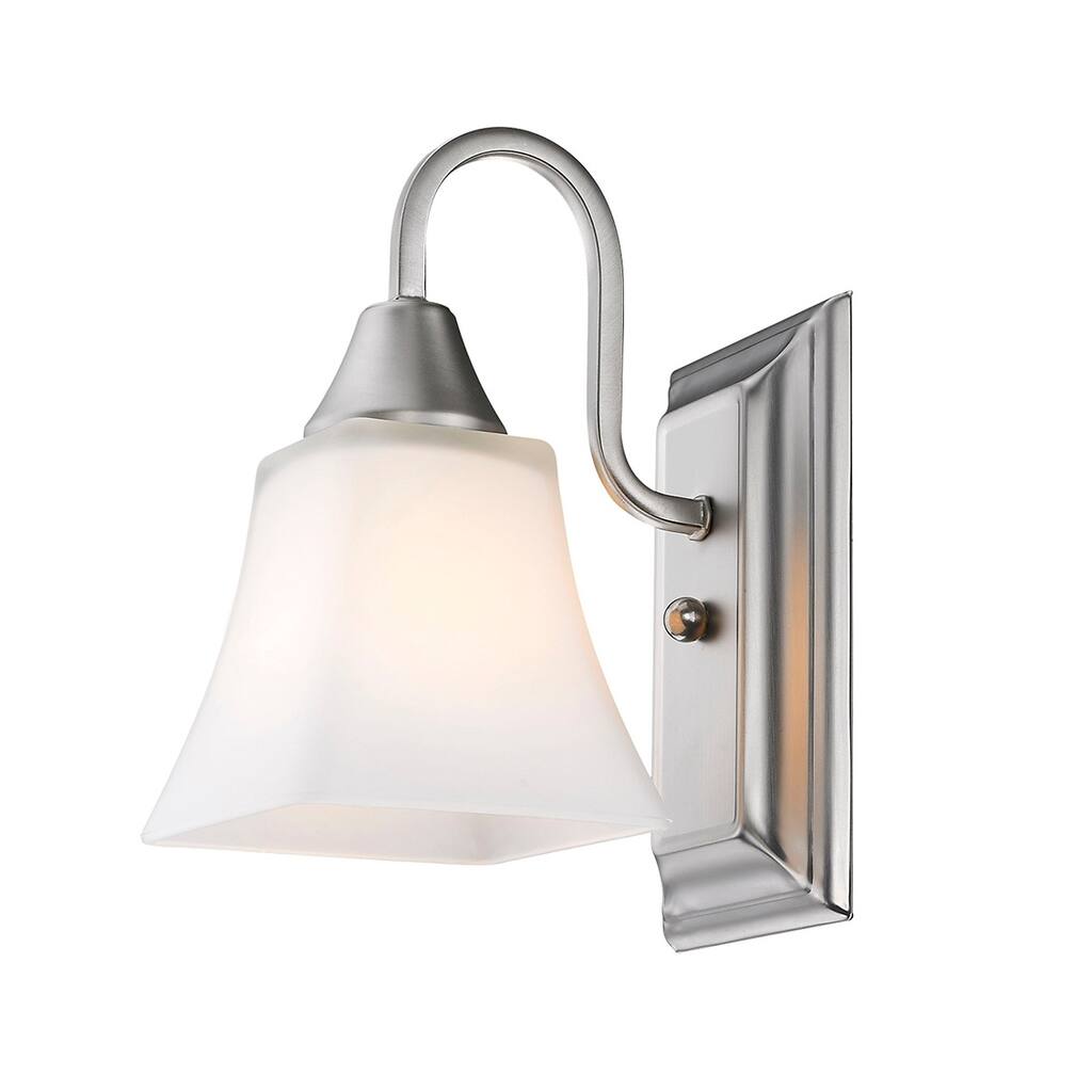 Matte Nickel Indoor Wall Light with Barn-Shaped Shade