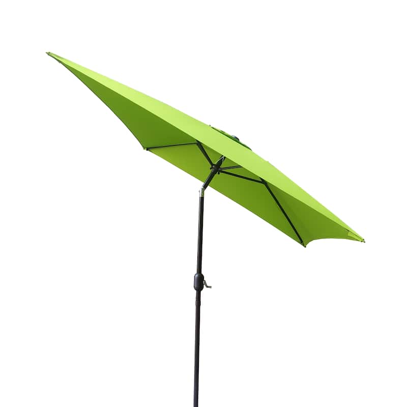 6.5ft Square Lime Green Color Market Umbrella with Stand/Base