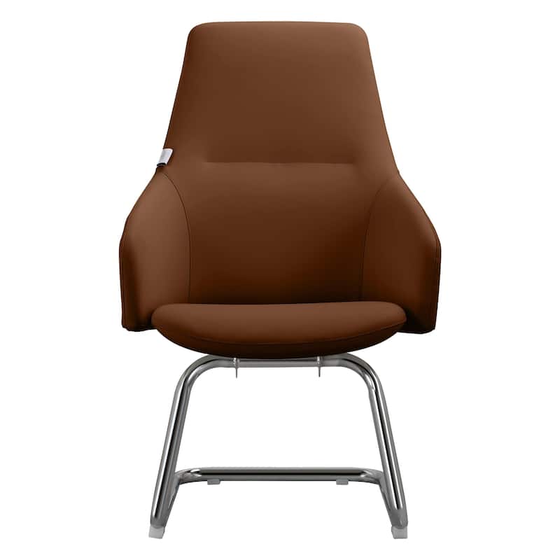 LeisureMod Celeste Leather Conference Office Chair with and Armrest