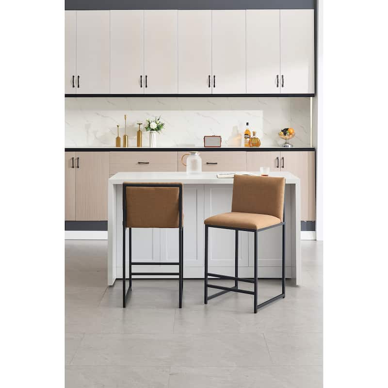 Upholstered Counter Height Bar Stools Side Chairs Set of 2