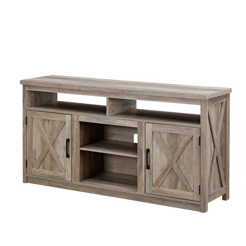 CUSchoice Farmhouse TV Stand Modern Media Console for TVs Up to 65" - 15.75*57.87*30.31inch (W*L*H)