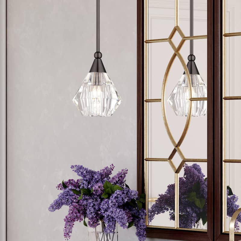 Livex Lighting Brussels Single Light 7" Wide Crystal Mini Pendant