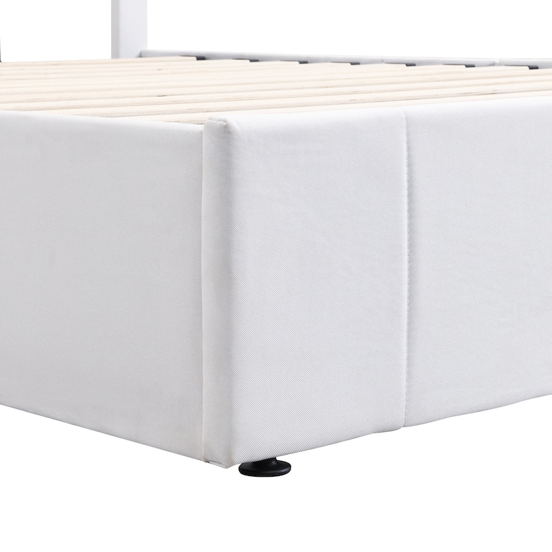 GDFStudio Upholstered Platform Bed with a Hydraulic Storage System