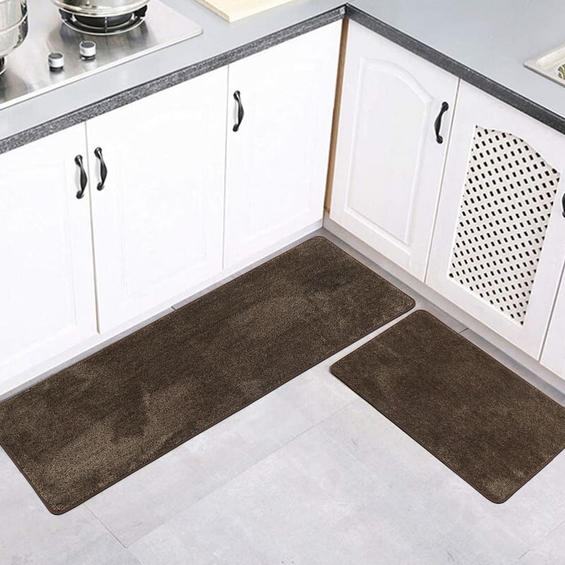 Luxurious Speckled Kitchen Rug Set - 20x32 & 20x48 Inches Kitchen Mats - 48"L x 20"W x 2/8"H