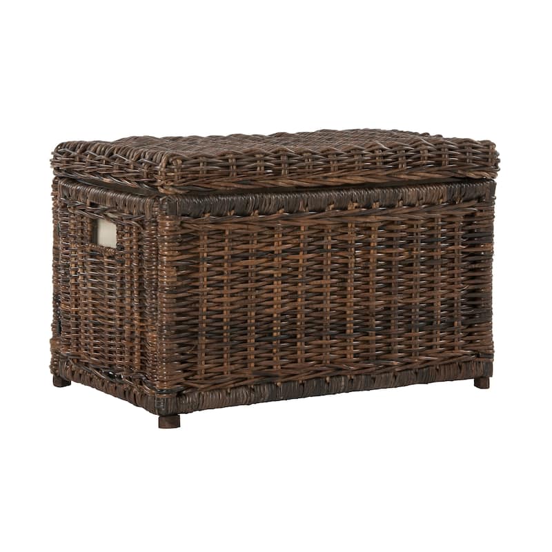 happimess Elijah 30" Wicker Storage Trunk, Brown - Butterscotch