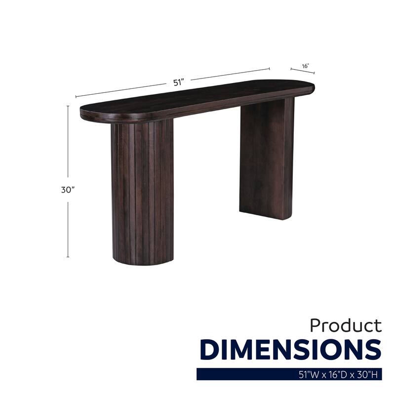 Geneva 51 in. Brown Wood Oval Console Table