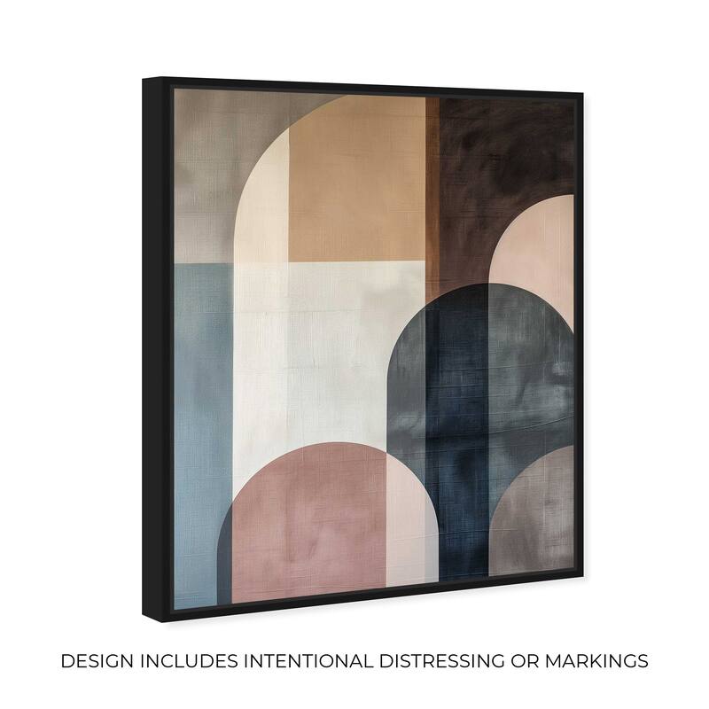 Art Remedy Lost In Transformation Framed Abstract Shapes 1 Piece Canvas Wall Art