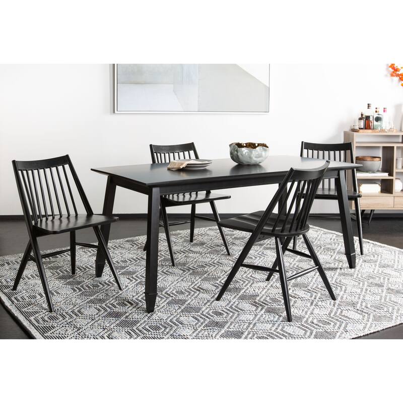 SAFAVIEH Orelia 19 Inch Black Spindle Dining Chair (Set of 2) - 21Wx22Dx34H