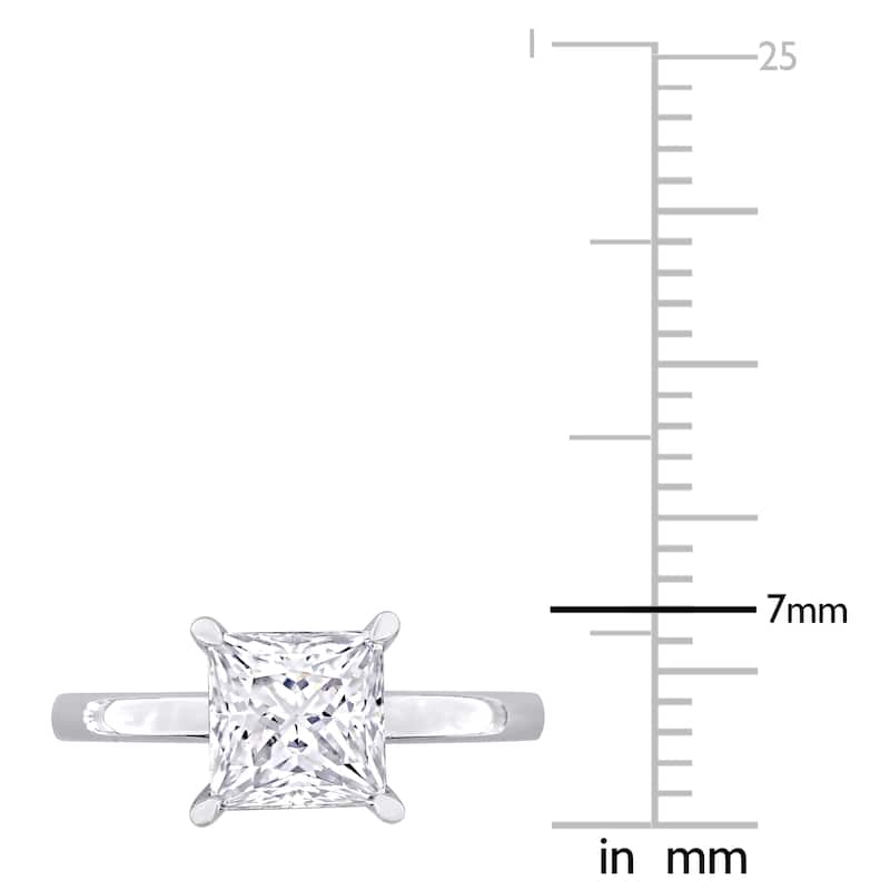 Miadora 2ct DEW Square-Cut Created Moissanite Solitaire Ring in Sterling Silver