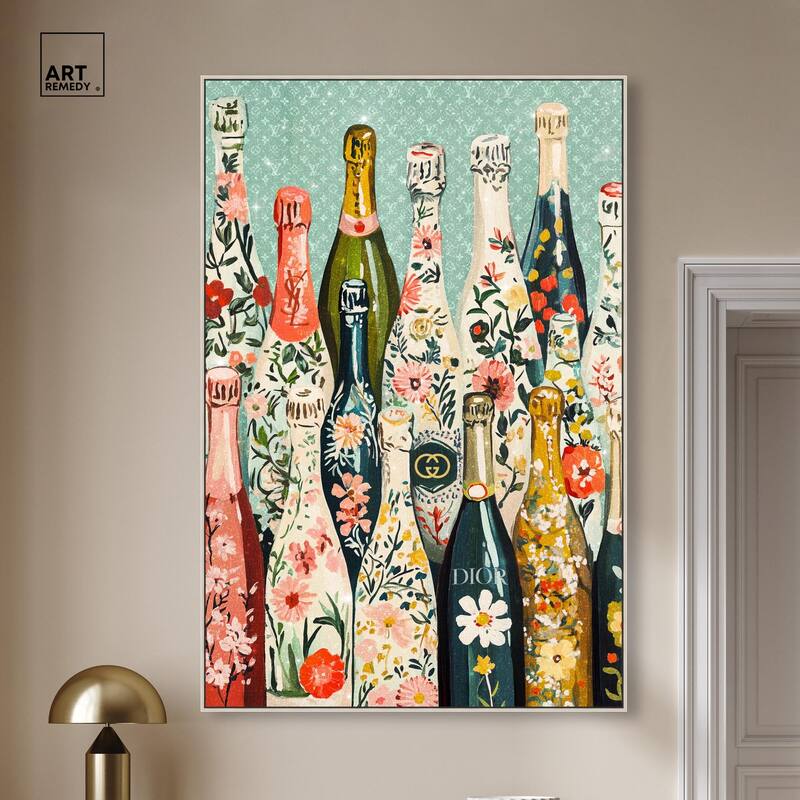 Floral Collection Bottles Canvas by Art Remedy