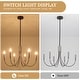 preview thumbnail 67 of 69, 6-Light Modern Candlestick Hanging Linear Chandelier Lighting Island Chandelier for Kitchen Island