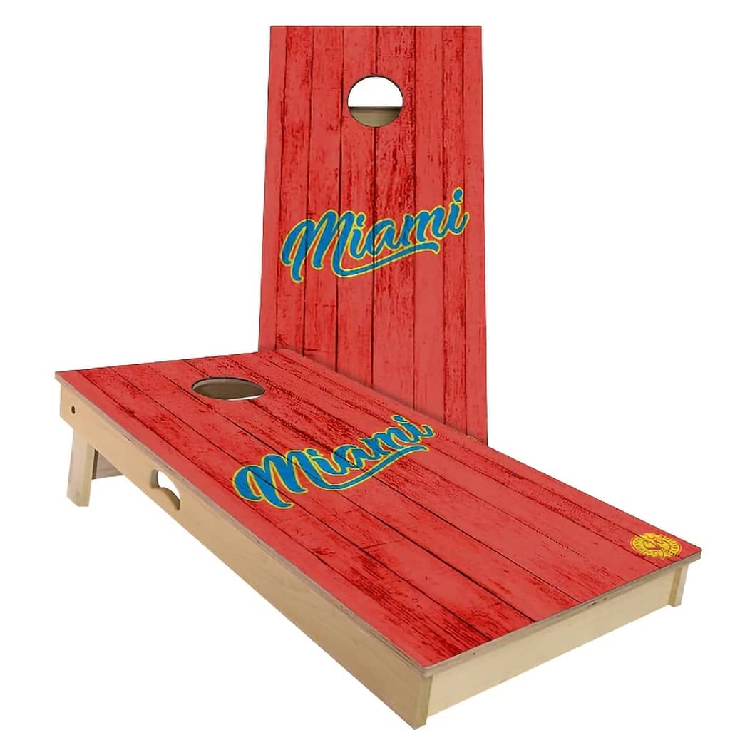Miami Vintage Baseball Outdoor Cornhole Board Set